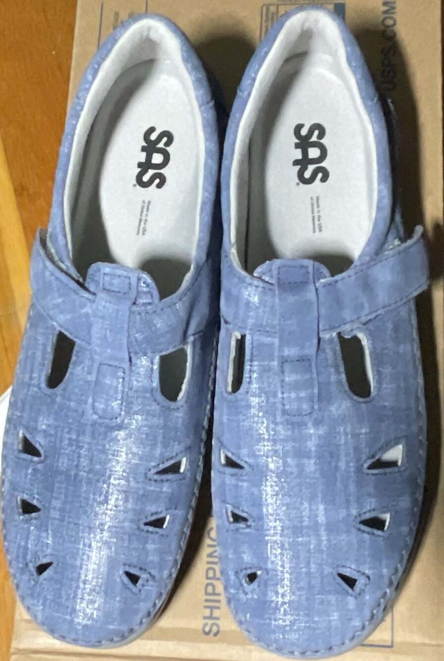 SAS Roamer T-Strap Mary Jane Comfort Loafers in Blue Jay, Sz.10N